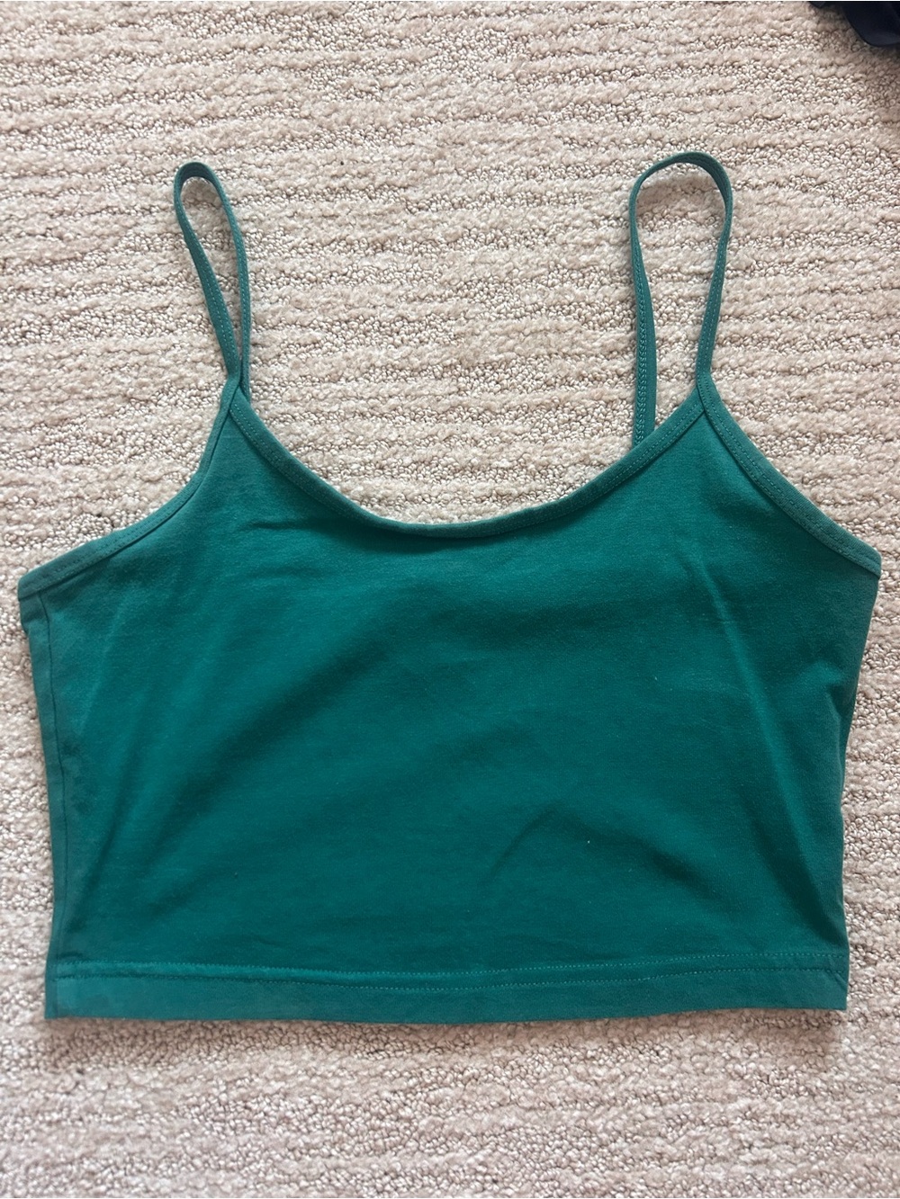 TNA Emerald Green Spaghetti Strap Camisole Crop Top